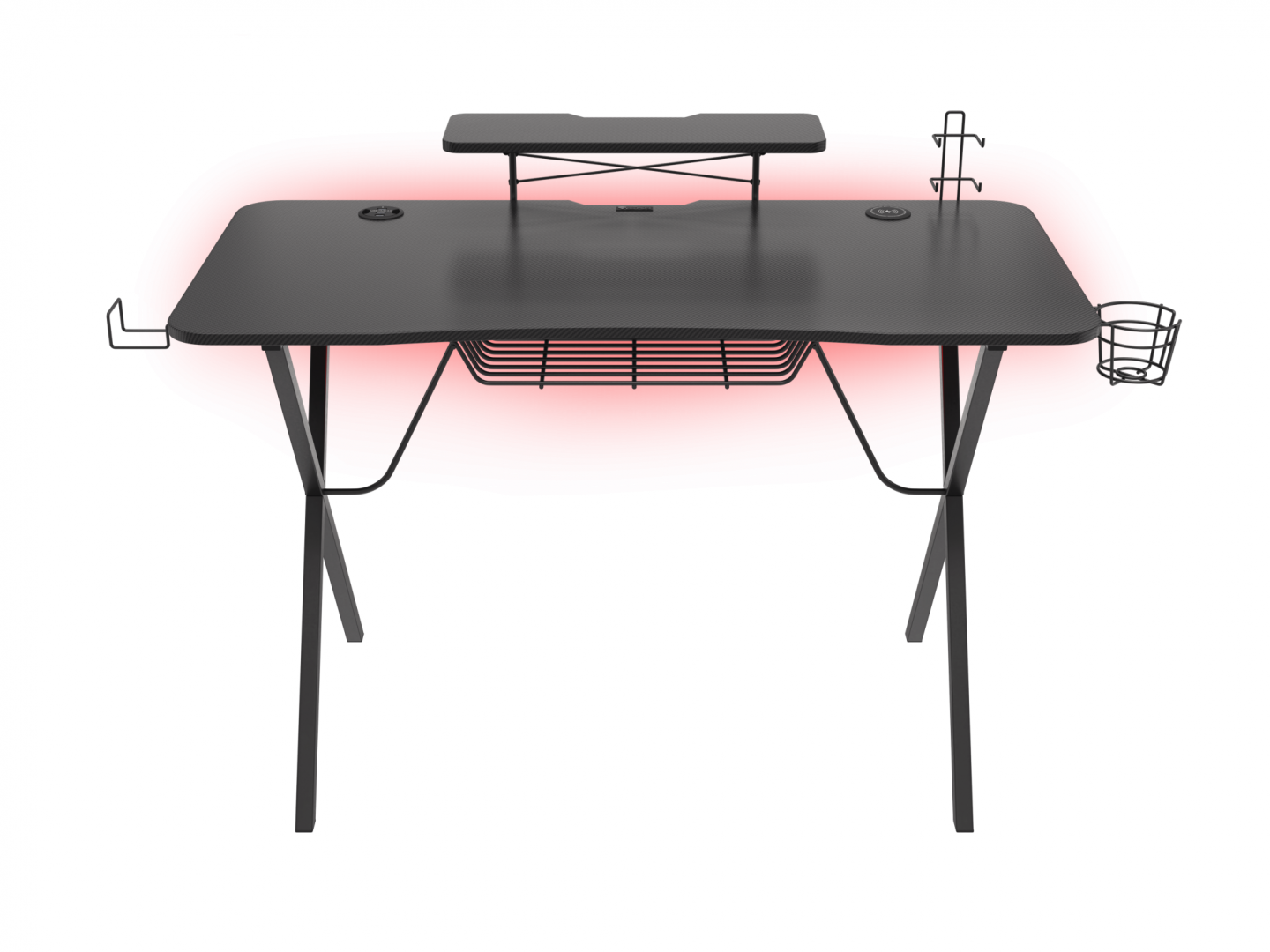 Birou gaming Genesis Holm 300, MDF, suporta pana la 60kg, iluminare RGB, negru