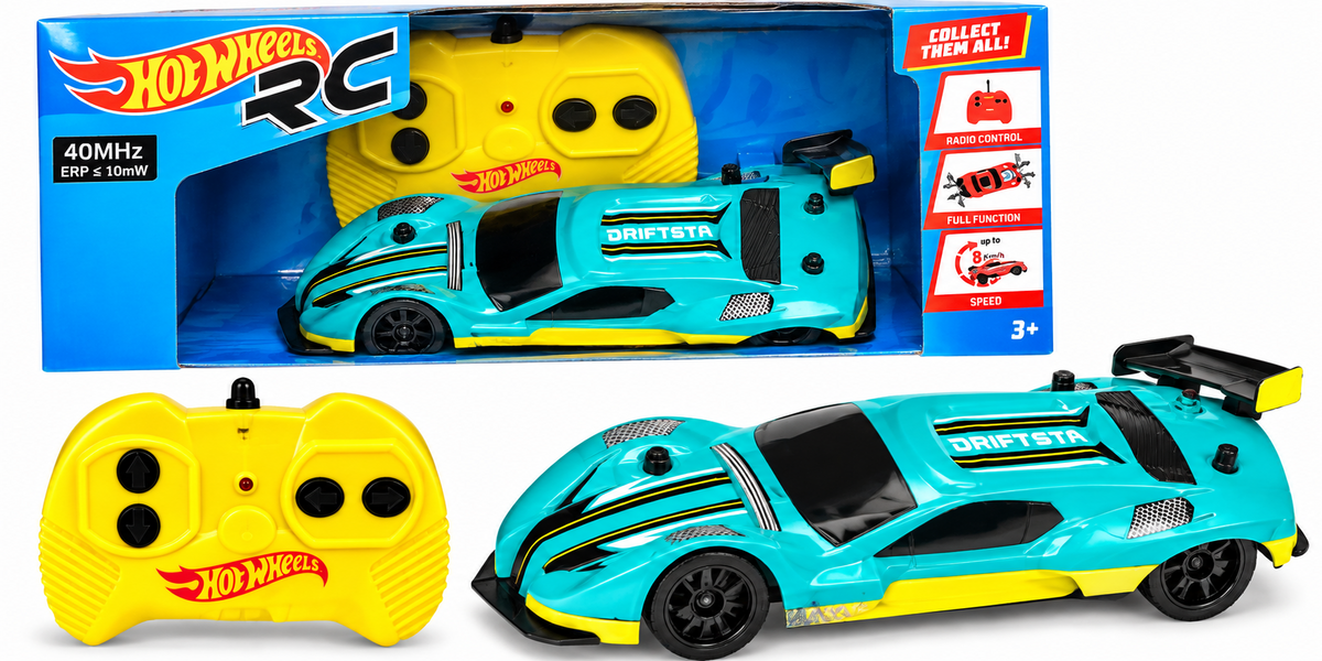 MASINUTA CU TELECOMANDA HOTWHEELS,1:28,RACE TEAM, VERDE