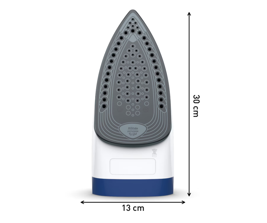 Fier de calcat Tefal Express Steam FV2838E0, 2400W, jet de abur 180 g/min, abur variabil 0-40 g/min, 270 ml, functie anticalcar, alb/albastru