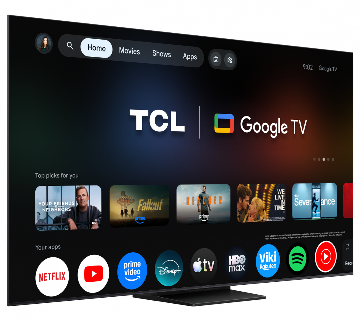 Televizor TCL SQD-MiniLED 55MSQLED80L, 138 cm, Smart Google TV, 4K, Onkyo (Model 2026)