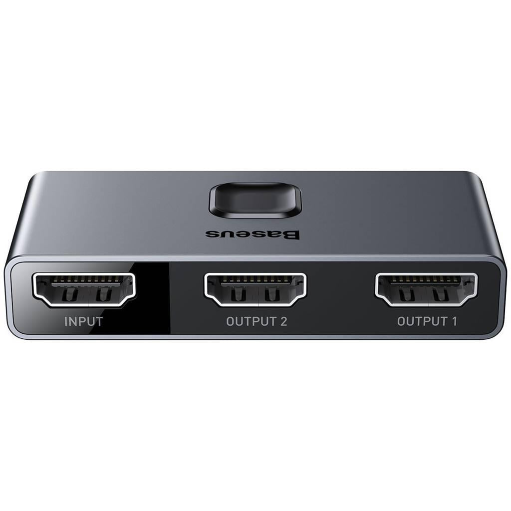 Switch video Baseus Matrix, HDMI bidirectional – 2x HDMI 4K / 30 Hz, gri