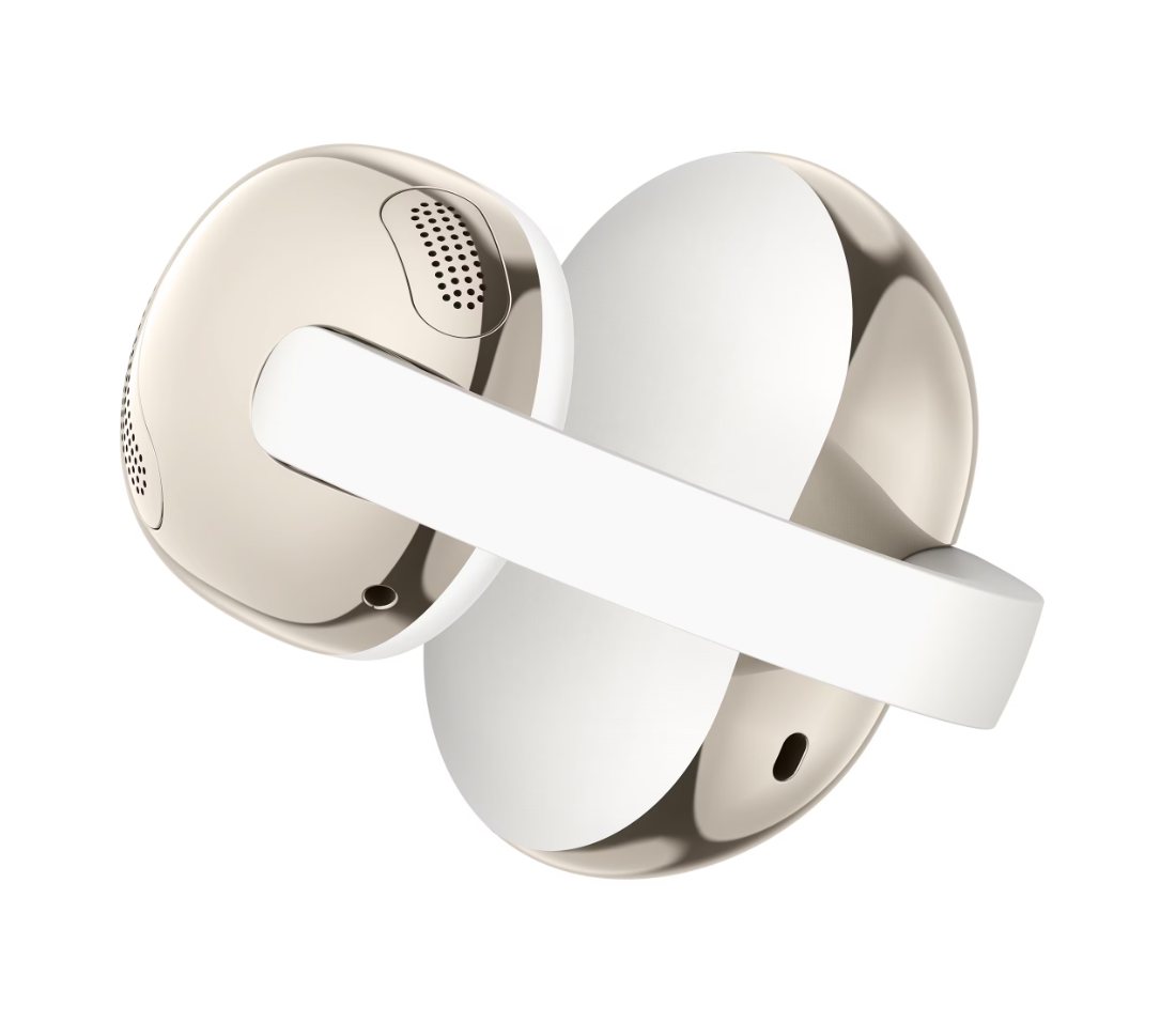 Casti Open-Ear TCL Crystal Clip, True Wireless, Bluetooth, IPX4, Autonomie 36 ore, White Gold