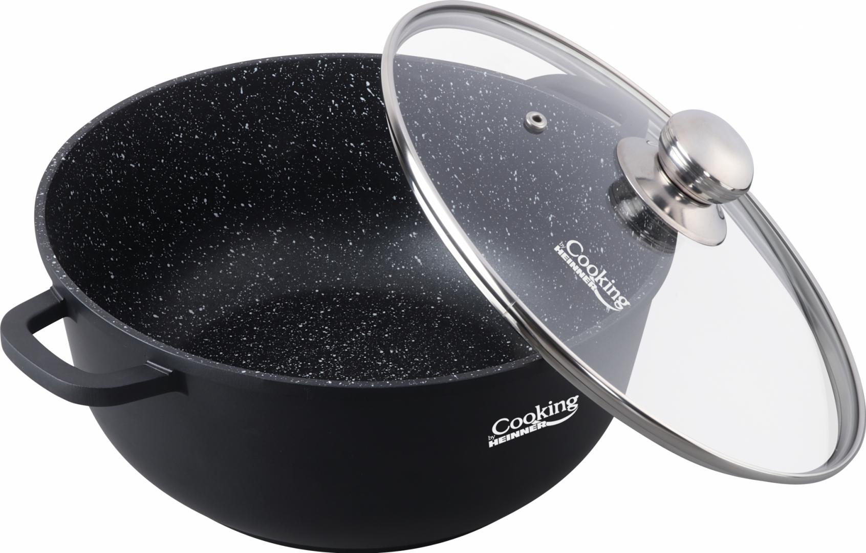 SEMIOALA ALUMINIU TURNAT+CAPAC, 40x17.5 cm, 18.5 L, DARK LINE, COOKING BY HEINNER