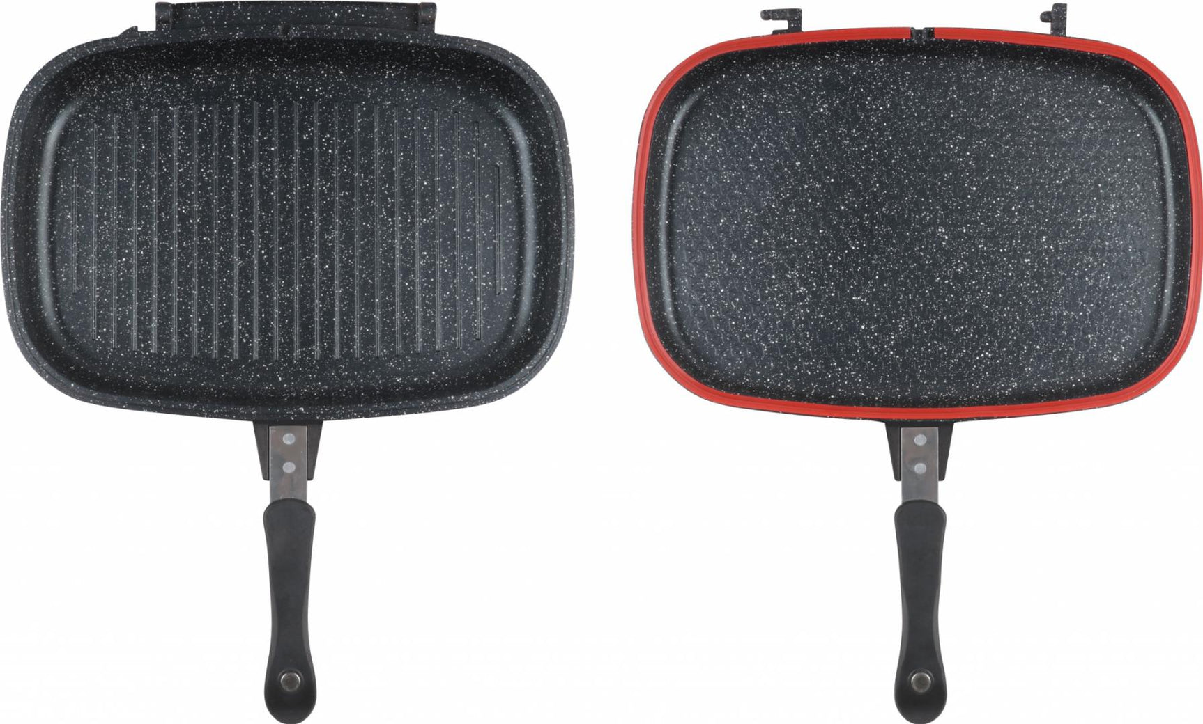 TIGAIE DUBLA DREPTUNGHIULARA TIP GRILL, ALUMINIU, 36x24x7.5 CM,DARK LINE CLASSIC,COOKING BY HEINNER