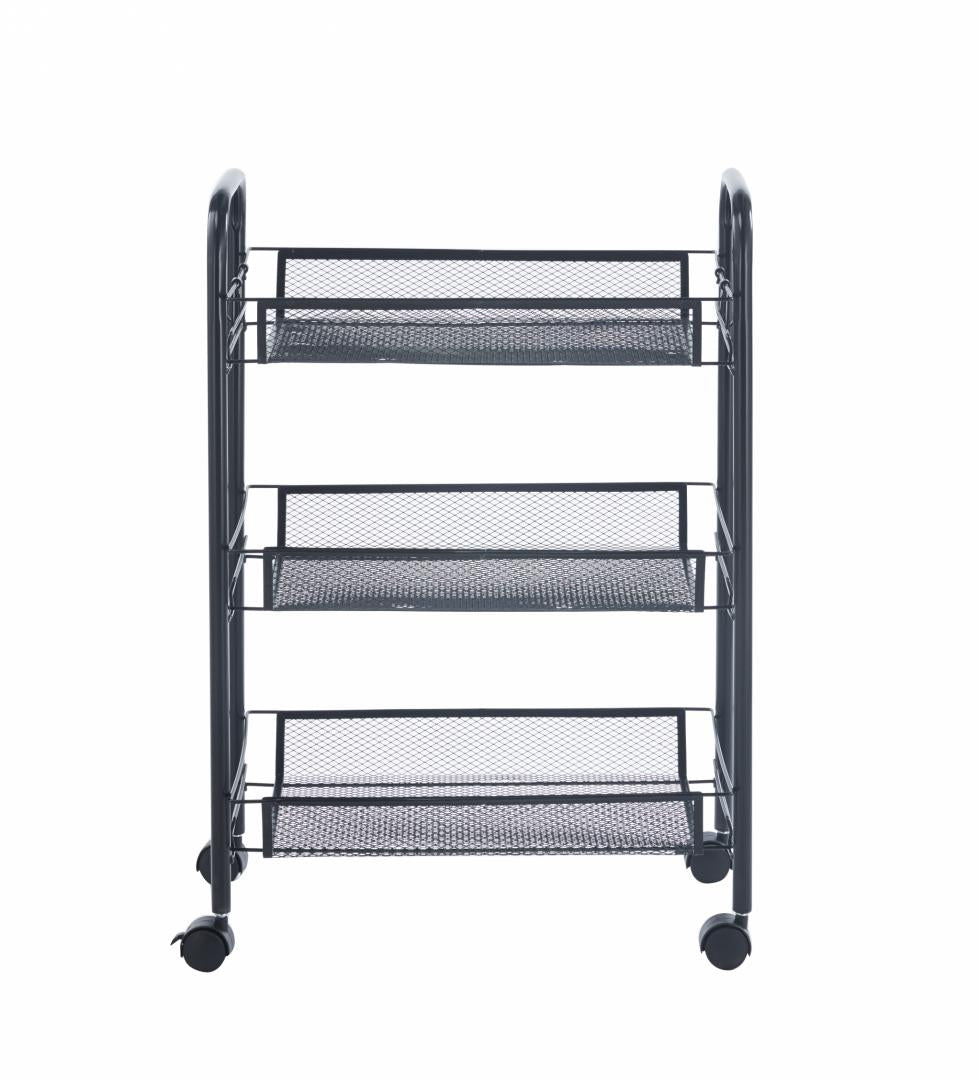 Carucior din metal cu 3 niveluri si roti, 45x27x64 cm