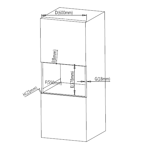 CUPTOR CU MICROUNDE INCORPORABIL HEINNER HMW-25BIGBK