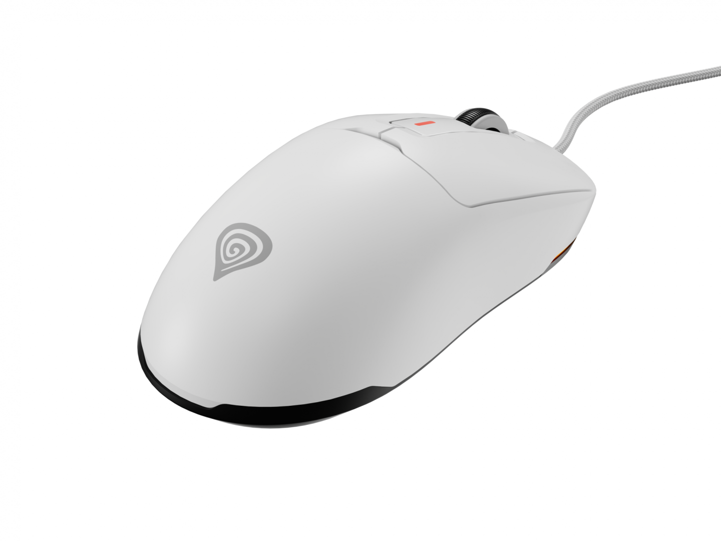 Mouse gaming cu fir Gensesis Krypton 660, interfata USB, 12000 DPI, 6 butoane, iluminare RGB, alb