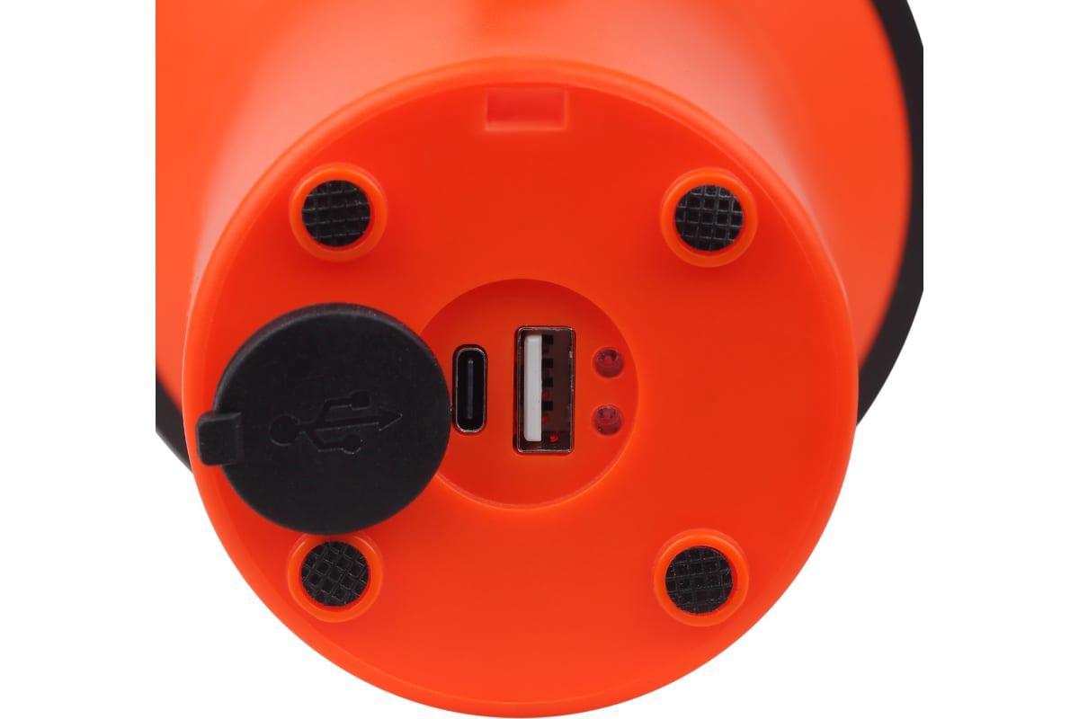 Lanterna LED de mana Ledvance Spotlight, 3W + 1W COB, 300 lm, lumina rece (6500K), 4 moduri de iluminare, acumulator Li-Ion 2x1200 mAh, IP20, cablu incarcare USB inclus, Portocaliu/Negru