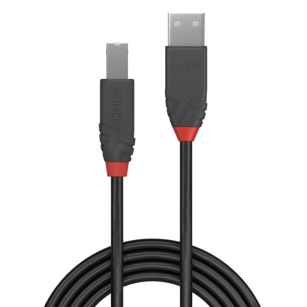 Cablu transfer Lindy LY-36673, USB 2.0 Type A to B, 2m, Anthra Line