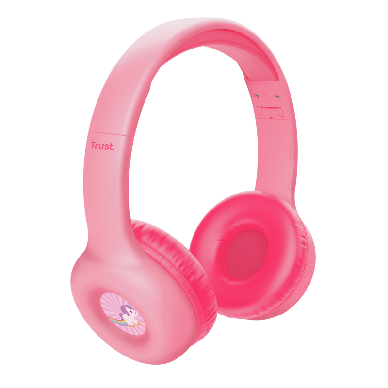 Casti Trust Nouna WS kids, frecventa raspuns 20 Hz - 20.000 Hz, senzivitate 92 dB, roz