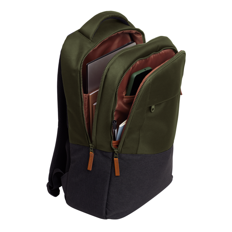 Rucsac laptop Trust Lisboa pentru laptop-uri cu diagonala de 16", material POM, RPET Polyester, RPET twill polyester, volum 23 L, verde