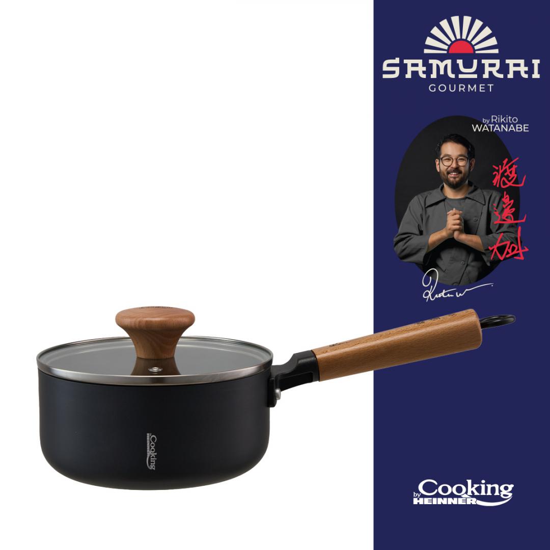 CASEROLA ALUMINIU + CAPAC 16X7.5CM, 1.4L, RIKITO WATANABE, COOKING BY HEINNER