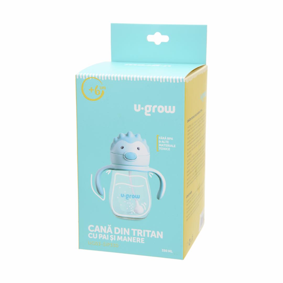 Cana cu pai si manere, tritan 330 ml, U-Grow