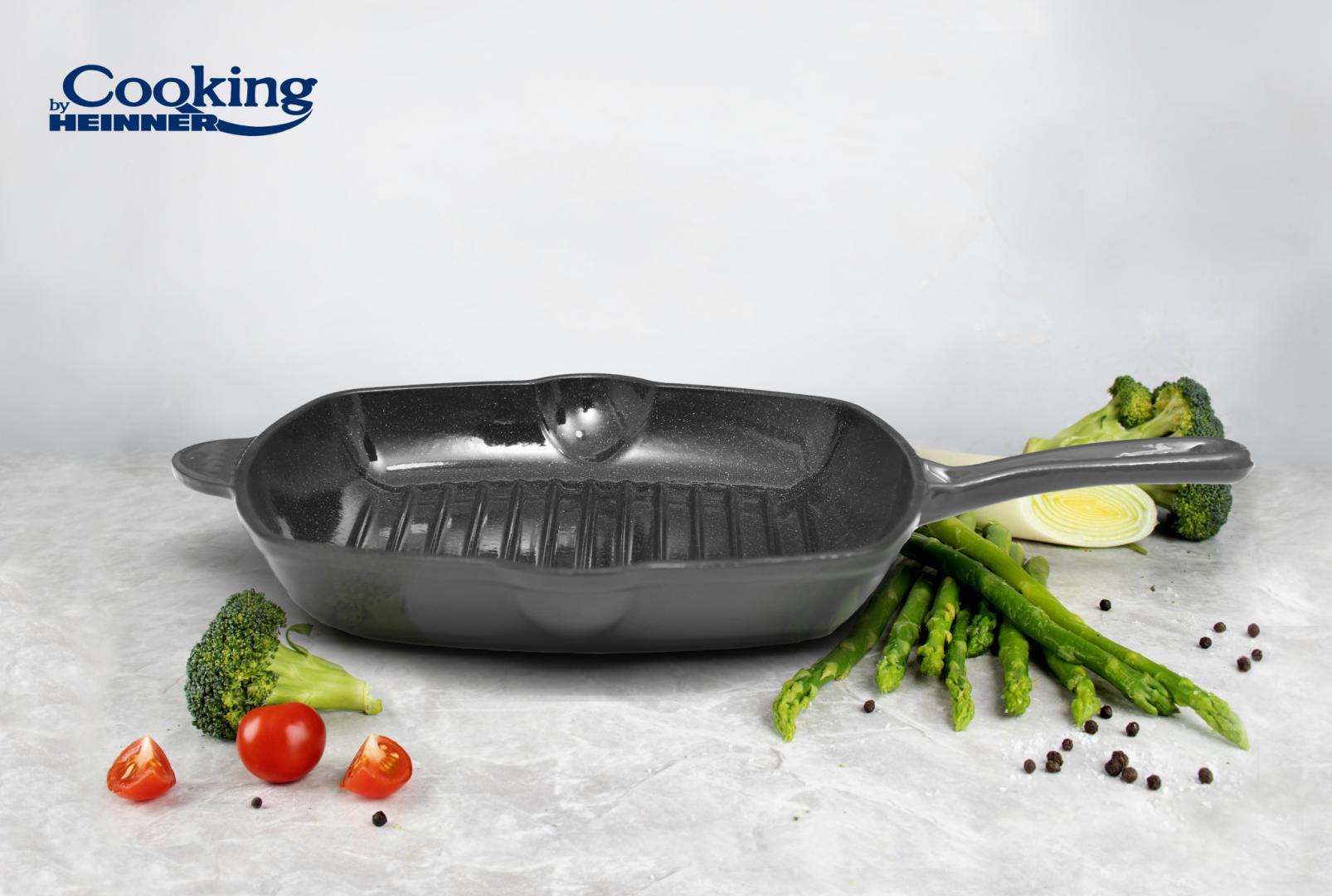TIGAIE GRILL FONTA EMAILATA 26.5 X 4.5 CM, MARBLE GREY, COOKING BY HEINNER