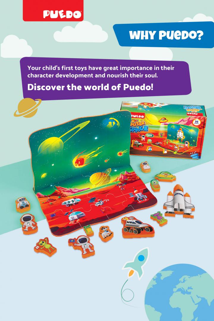 PUZZLE DIN SPUMA EVA, SPATIUL COSMIC, 25 PIESE, PUEDO