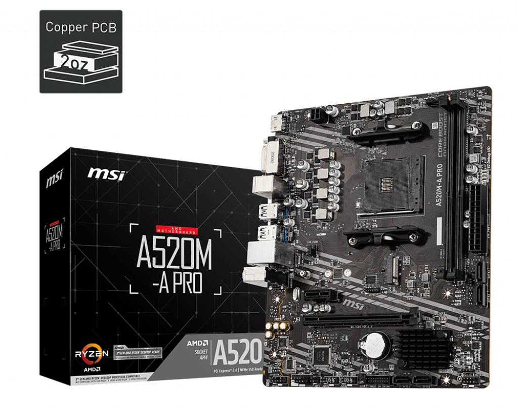 Placa de baza MSI A520M-A PRO, Socket AM4