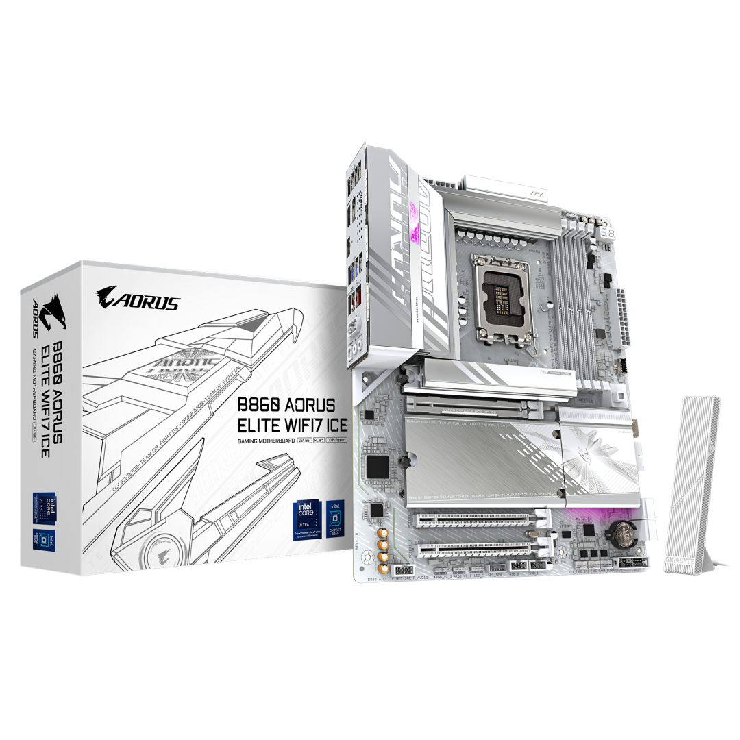 Placa de baza Gigabyte B860 AORUS ELITE WIFI7 ICE, Socket 1851, DDR5, ATX