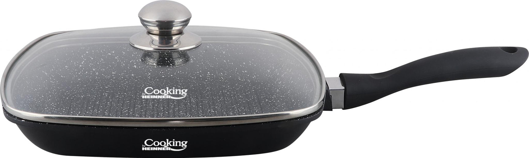 TIGAIE GRILL ALUMINIU + CAPAC 28 x 4.5 CM , DARK LINE, COOKING BY HEINNER