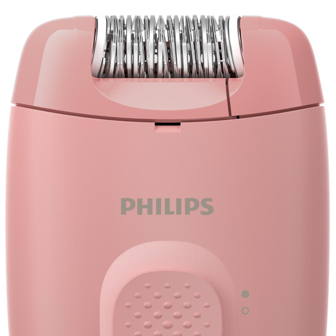 Epilator cu fir PHILIPS Seria 2000 BRE227/00, 1 viteza, 2 accesorii, Retea, Corai, L x A x I (mm) 110x40x145