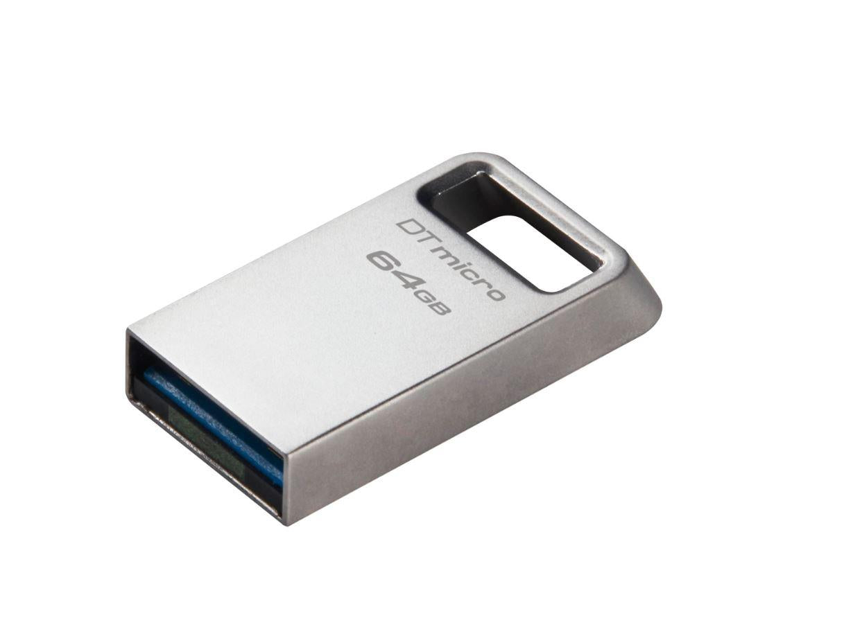 Memorie USB Flash Drive Kingston 64GB Data Traveler Micro, USB 3.2 Gen1, Metalic