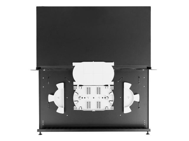 Patch panel fibră rack 19" 1U 12x SC simplex / 12x LC duplex, negru + accesorii