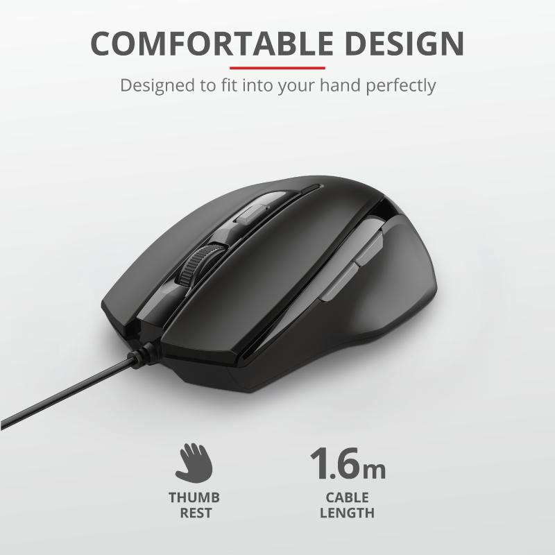 Mouse Trust Voca Comfort Mouse, negru