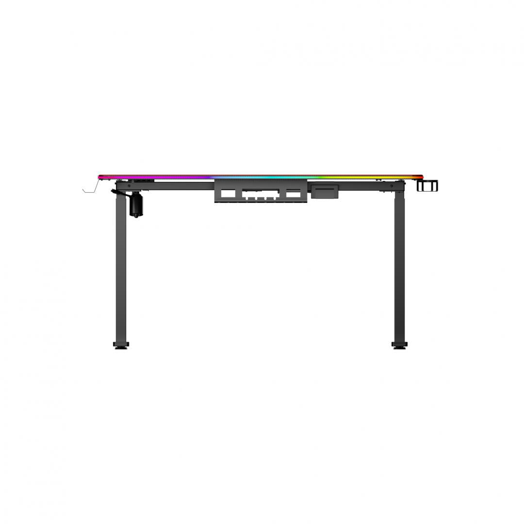 Birou electric Serioux Carbon Pro RGB, reglabil pe inălțime, Orientare Cadru: Rectangular, Greutate maxima: 60 kg, Interval de inălțime: 730~ 1210 mm, Segmente coloană: coloană în două etape