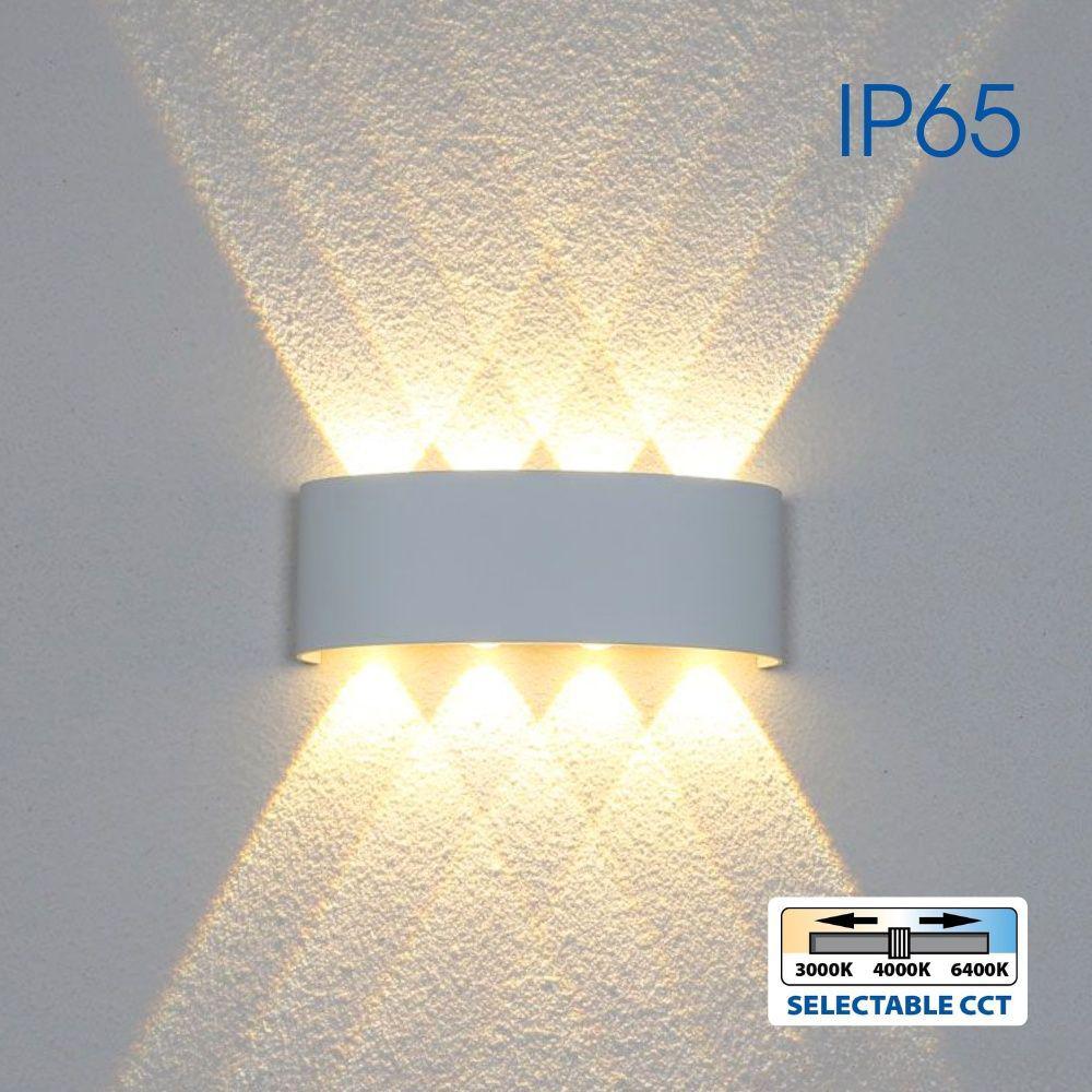 Aplica LED Vivalux ARUBA, 8W, 600 lm, lumina alba(3000K-4000K-6400K), 24°, IP65, 220x80x45mm, 40000h, aluminiu, -25÷+40°C, Alb/Gri