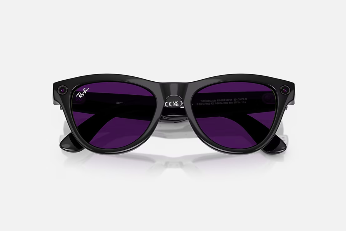 Ray-Ban Meta Skyler AI Glasses Shiny Black/Transitions Amethyst