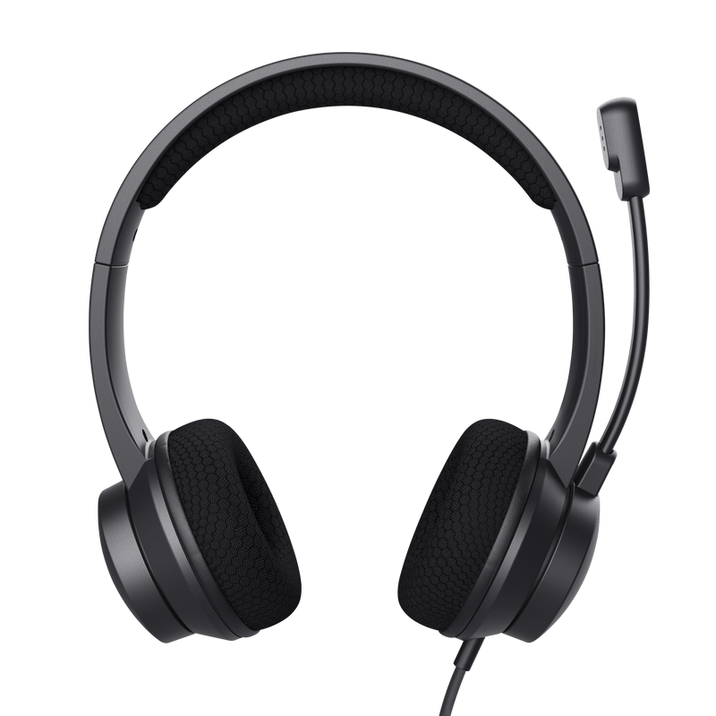 Casti Trust cu fir Ayda USB-ENC, noise cancelling, frecventa raspuns 20 Hz - 20.000 Hz, negru