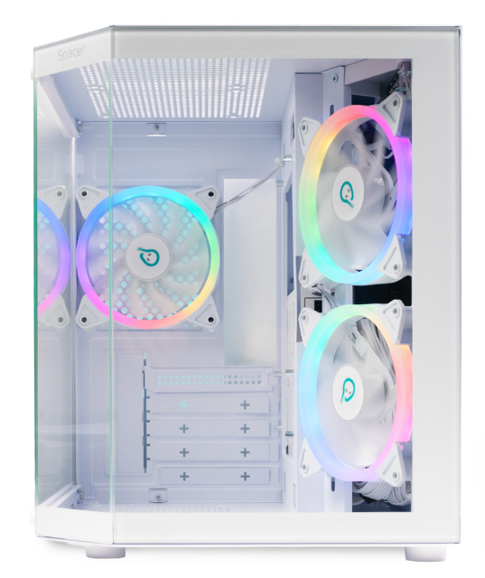 Carcasa SPACER Aquarium, Cube Tower, White