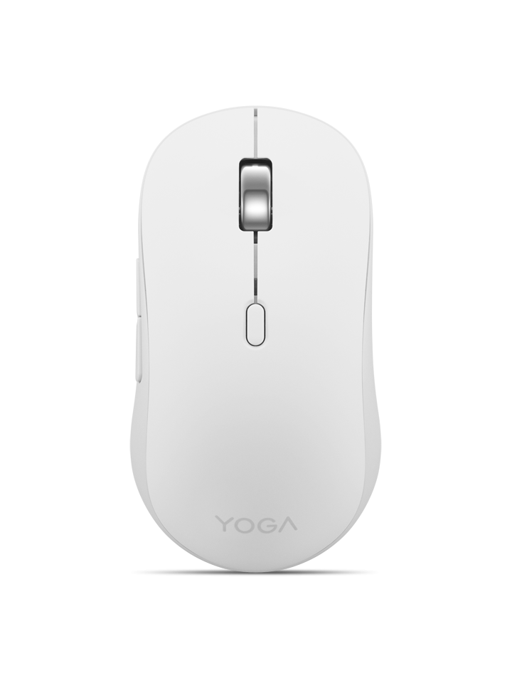 Mouse silentios Bluetooth Lenovo Yoga; pana la 4000DPI; tip: full size ambidextru; senzor: IR optic; numar de butoane: 6 (programabile); conectivitate: Bluetooth 5.3, se poate conecta la 3 dispozitive; greutate: 88g; compatibil cu Windows 10, Windows 11; include 1 x baterie de tip AA; culoare: alb