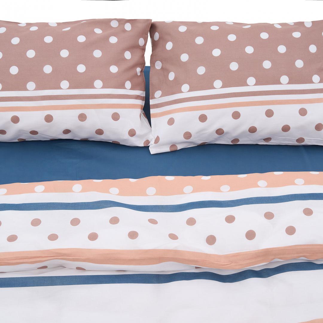 Lenjerie dubla 100% bumbac 4 piese, Polka