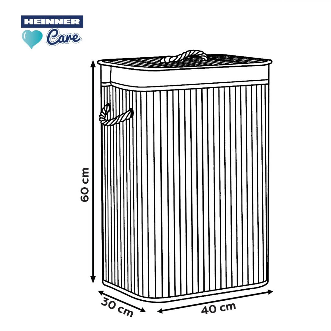 COS DE RUFE DREPTUNGHIULAR DIN BAMBUS, 40x30x60 CM, 70 L
