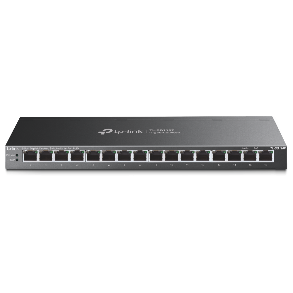 Switch TP-LINK TL-SG116P, Gigabit, 16 porturi, PoE