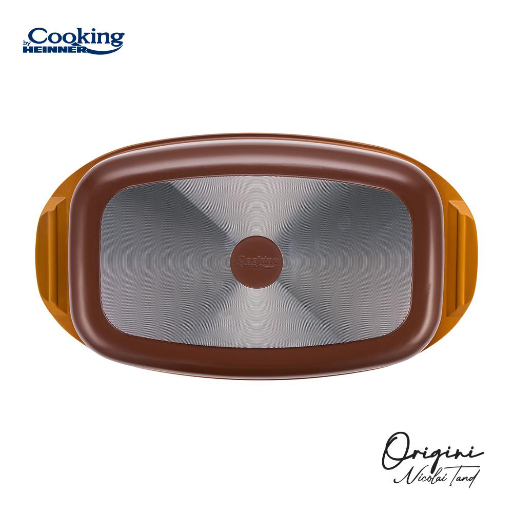 TAVA ROASTER DIN ALUMINIU TURNAT + CAPAC 39 X 22.5 X 11 CM, 5.3L, NICOLAI TAND, ORIGINI, COOKING BY HEINNER