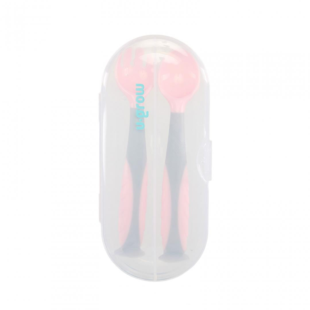 Set lingurita si furculita , roz, U-Grow