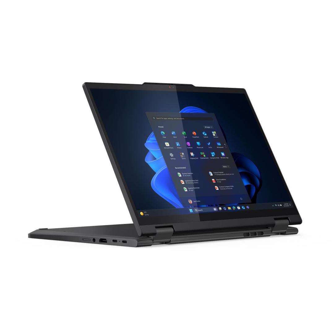 Laptop ThinkPad T14s 2-in-1 Gen 1; 14" WUXGA (1920x1200) IPS 500nits Anti-reflection / Anti-smudge, 100% sRGB, Low Power, Touch; Intel® Core Ultra 7 255U, 12C (2P + 8E + 2LPE) / 14T, Max Turbo up to 5.2GHz, 12MB; Video Integrated Intel® Graphics; RAM 1x 32GB Soldered LPDDR5x-7467; 1TB SSD M.2 2280