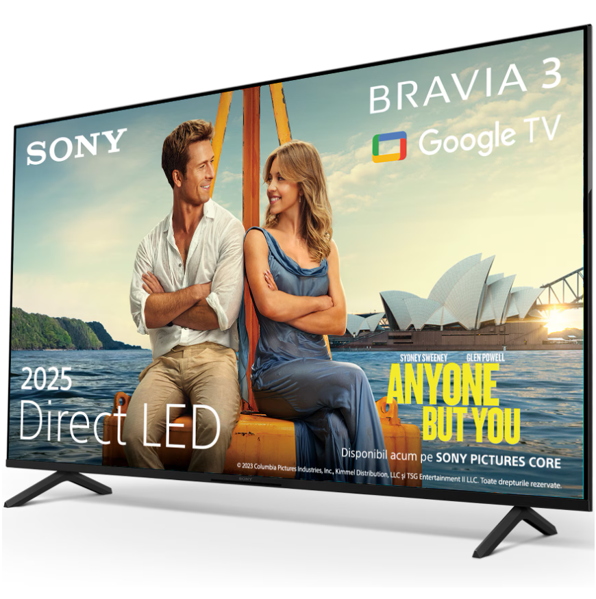 Televizor Sony BRAVIA 3 LED 65S35, 164 cm, Smart Google TV, 4K Ultra HD, Clasa E