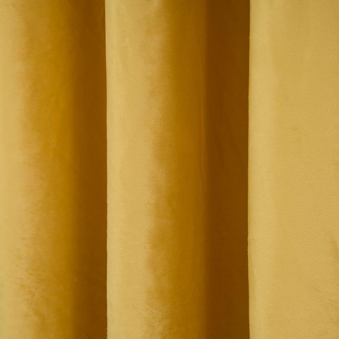 Set 2 draperii catifea 140x270 cm - Galbene