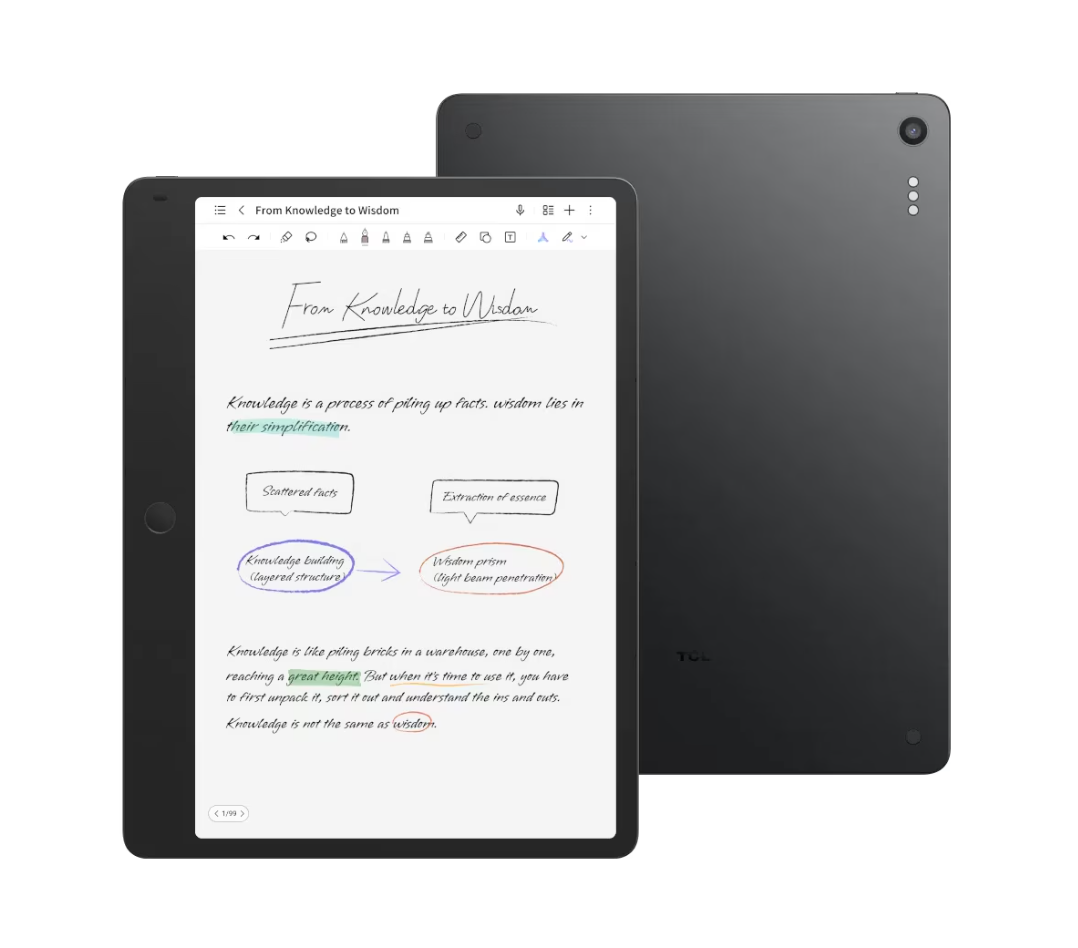 Tableta TCL NOTE A1 NXTPAPER, 11.5" Paper-Like, 256GB, WiFi, Aerolite Gray + Husa Flip + T-Pen