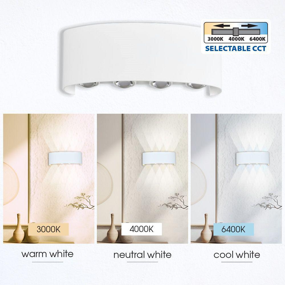 Aplica LED Vivalux ARUBA, 8W, 600 lm, lumina alba(3000K-4000K-6400K), 24°, IP65, 220x80x45mm, 40000h, aluminiu, -25÷+40°C, Alb/Gri