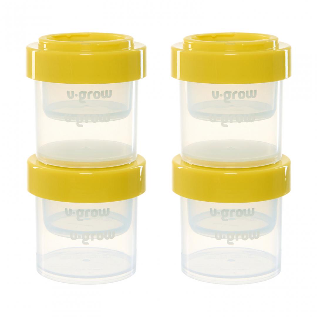 Set 8 recipiente cu capac pentru stocare hrana copii , 4*80ml + 4*220ml, U-Grow