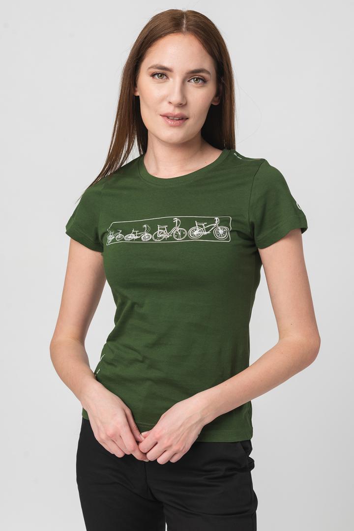 TRICOU LOGOMULTICOLOR FEMEI BOTTLE GREEN-L