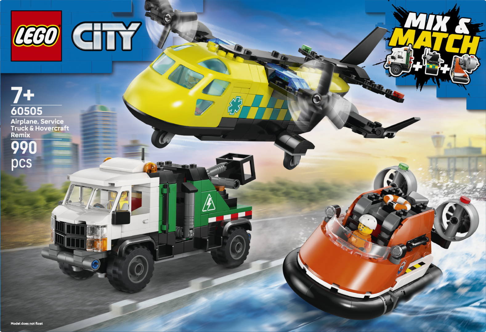 AVION,AUTOSPECIALA DE SERVICE SI AEROGLISOR IN VERSIUNI ADAPTATE LEGO60505