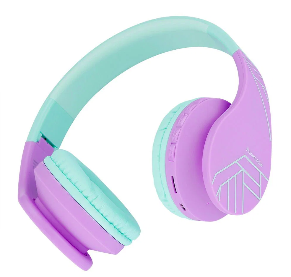 PowerLocus Casti pentru copii, Wireless, P1 Teal Purple