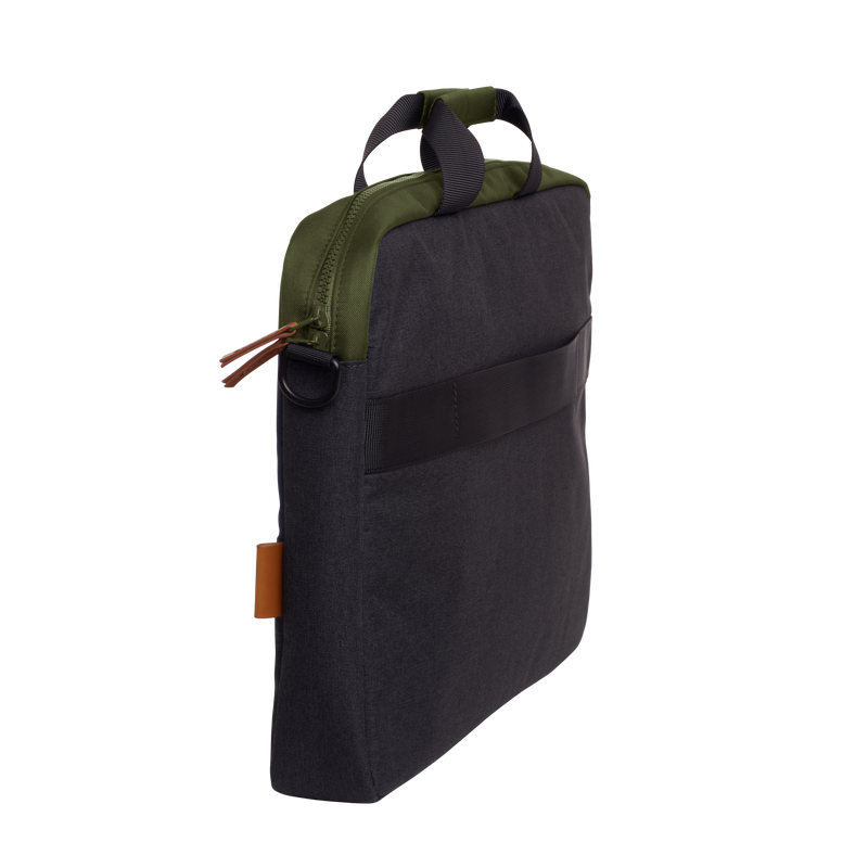 Geanta laptop Trust Lisboa, pentru laptopuri cu diagonala pana in 15.6", 2 compartimente, material POM, RPET Polyester, RPET, volum 2.1 L, verde