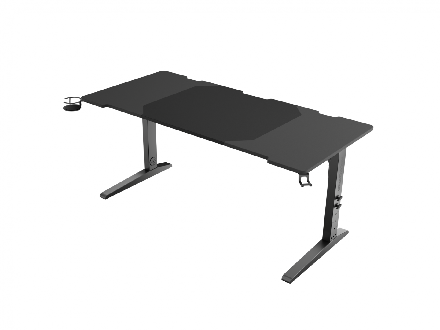 Birou gaming Genesis Holm Modular 160, material lemn/metal, reglabil pe inaltime 70 - 90 cm, iluminare RGB, management cabluri, negru