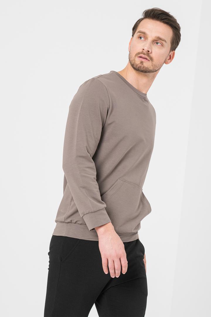 BLUZA COTON CASUAL BARBATI TAUPE-L