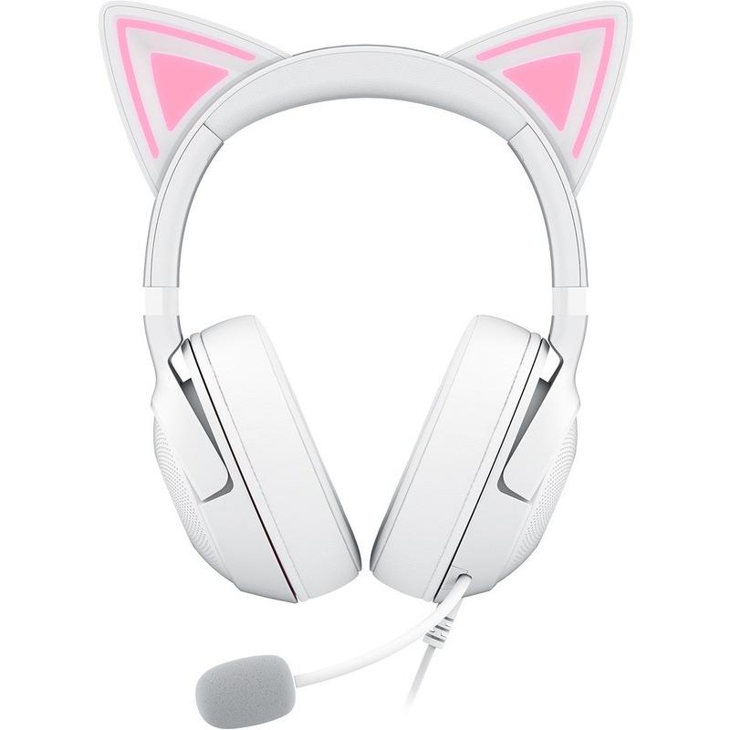 Casti Razer Kraken Kitty V2 USB-A, snesibilitate 92.5 dB SPL / mW @ 1kHz si sensibilitate microfon 42 dBV / Pa, alb